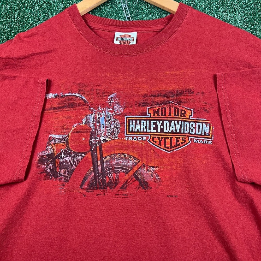 Harley-Davidson T Shirt Mens 2XL Red Jackson Hole WY Dealer Biker Graphic 2010s